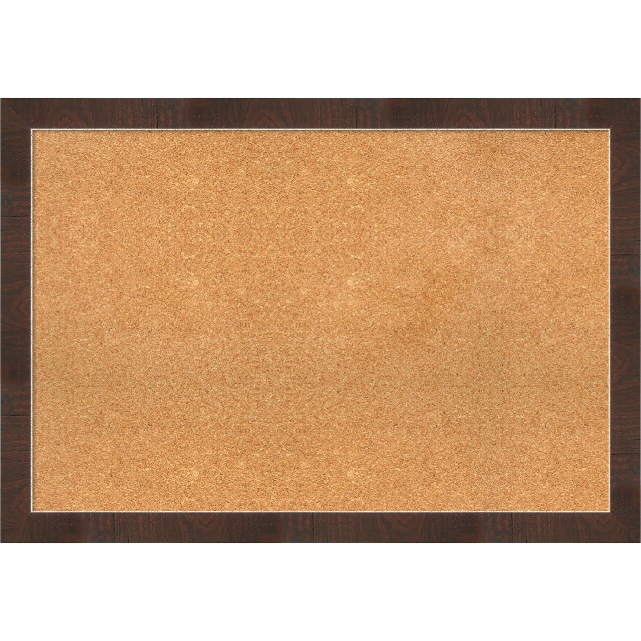 Cork Board, Wildwood Brown Narrow Frame - Bulletin Board, Organization Board, Pin Board